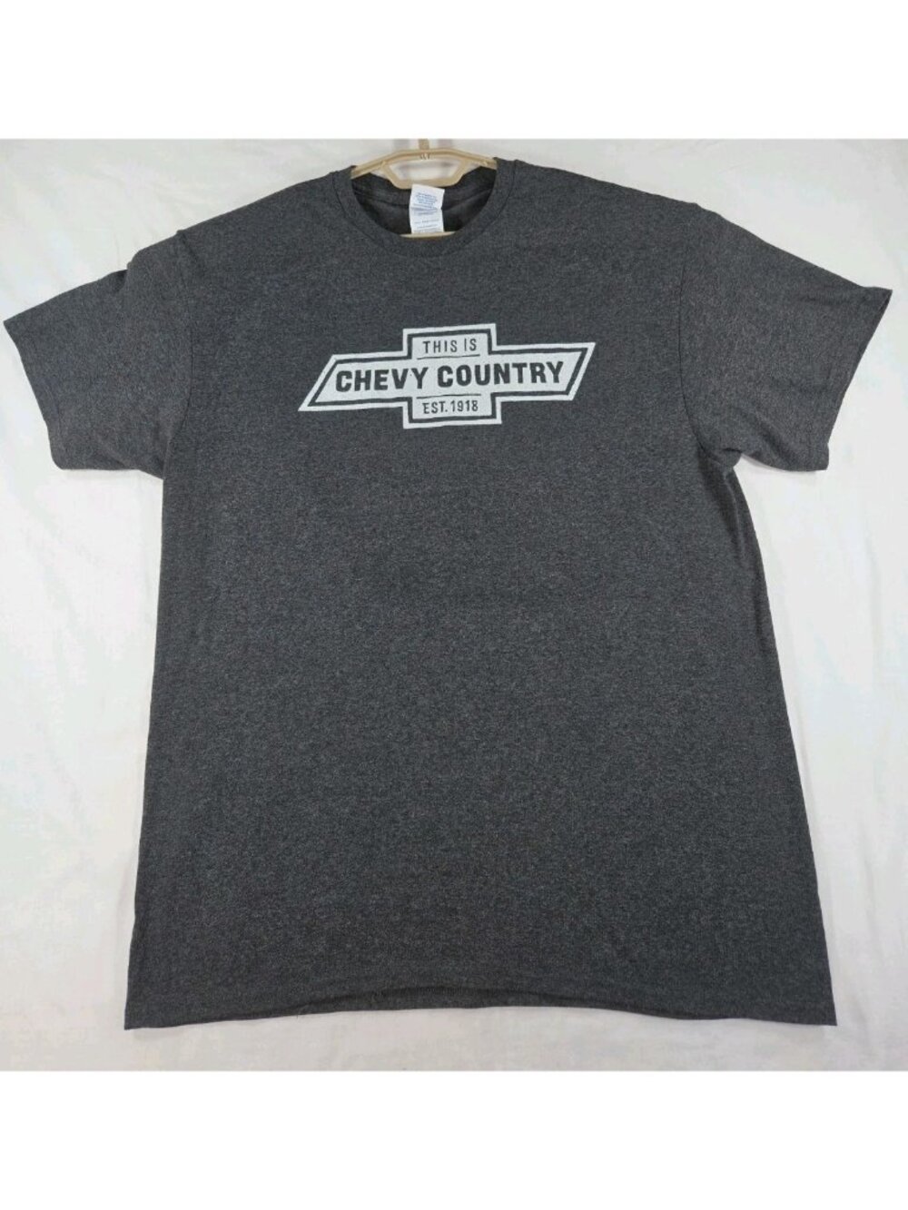 This Is Chevy Country Est. 1918 T-Shirt Men's L Delta Pro-Weight Heathered Gray